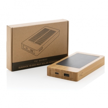 Logotrade promotional merchandise photo of: Sunwick 10.000 mAh Bamboo solar powerbank
