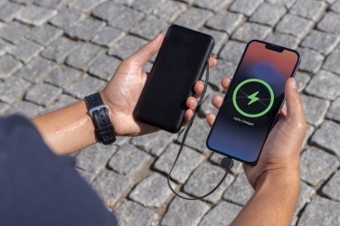 Logo trade business gifts image of: Lockhart RCS recycled plastic 10.000 with integrated cables