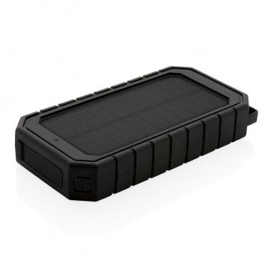 Logo trade promotional merchandise photo of: RCS recycled plastic Solar powerbank with 10W Wireless