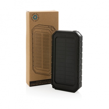 Logo trade corporate gifts image of: RCS recycled plastic Solar powerbank with 10W Wireless