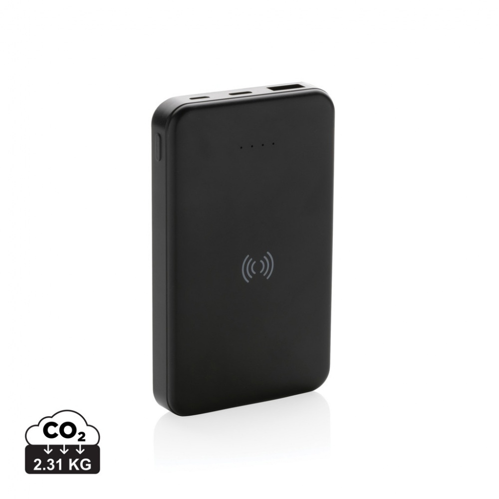 Logotrade promotional product image of: RCS recycled plastic 5.000 mAh 5W wireless powerbank