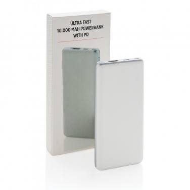 Logo trade promotional gifts image of: Ultra fast 10.000 mAh powerbank with PD