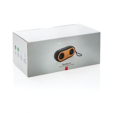 Logo trade promotional gifts picture of: Bamboo X double speaker