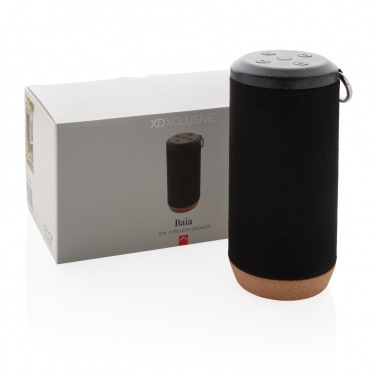 Logo trade corporate gifts image of: Baia 10W wireless speaker, cork