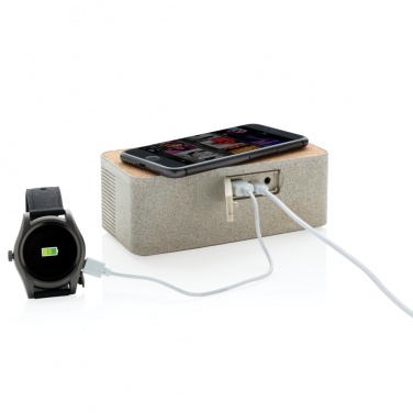 Logotrade promotional gift image of: Wheatstraw wireless charging speaker