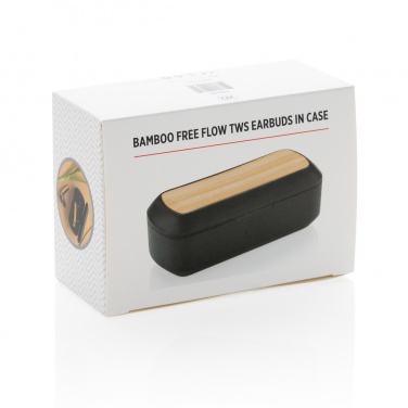 Logotrade promotional merchandise picture of: Bamboo Free Flow TWS earbuds in case