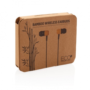 Logotrade corporate gift image of: Bamboo wireless earbuds