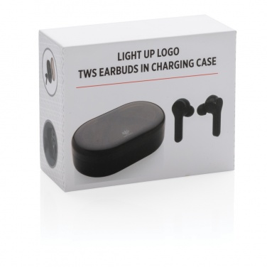 Logotrade promotional gift image of: Light up logo TWS earbuds in charging case