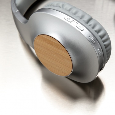 Logo trade corporate gift photo of: Dakota Bamboo wireless headphone