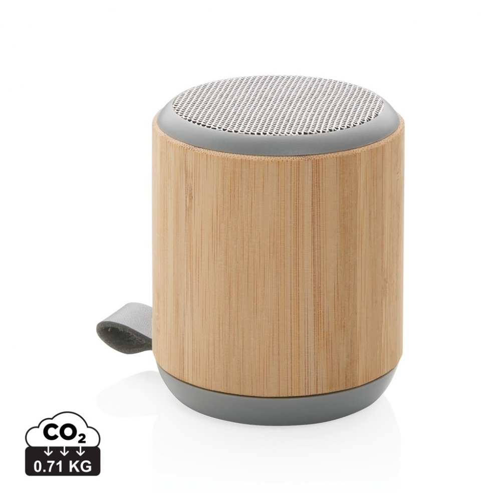 Logotrade advertising products photo of: Bamboo and fabric 3W wireless speaker