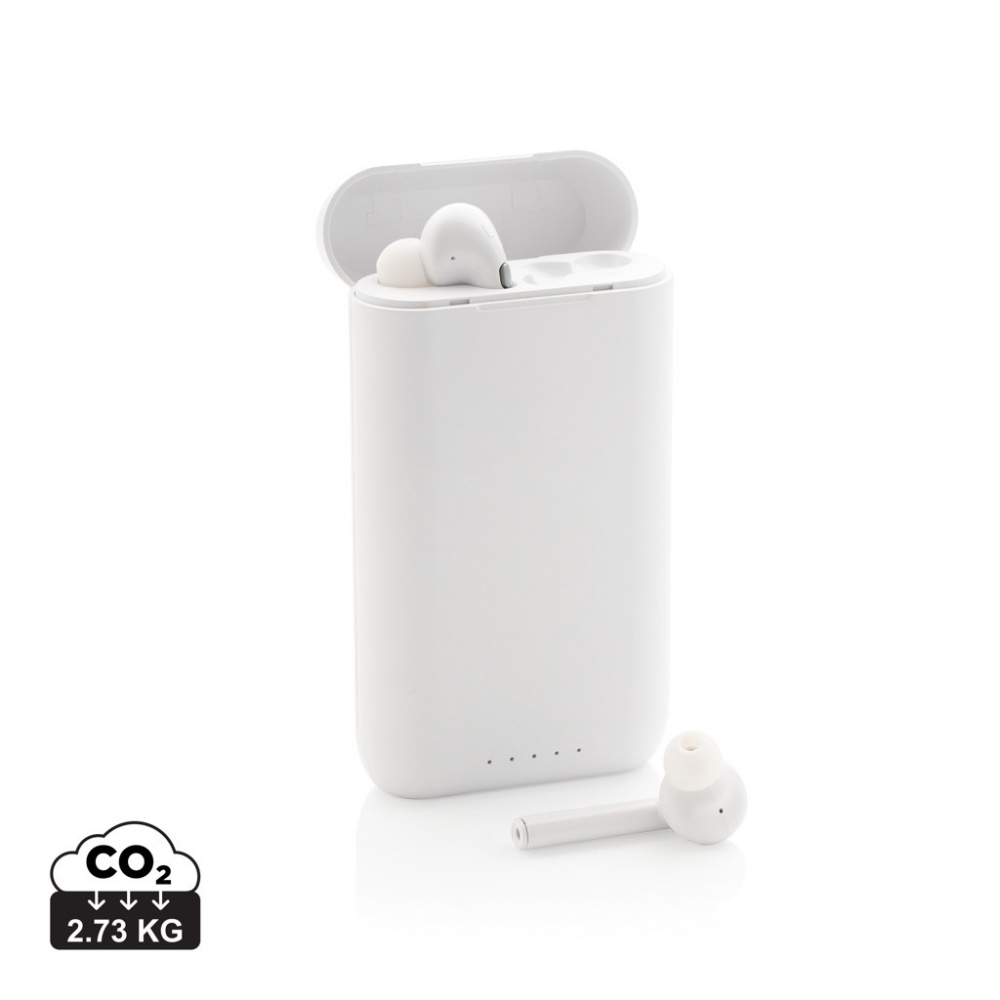 Logo trade promotional giveaway photo of: Liberty TWS earbuds with 5.000 mAh powerbank
