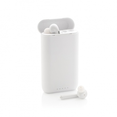 Logo trade promotional item photo of: Liberty TWS earbuds with 5.000 mAh powerbank