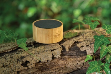 Logo trade promotional gift photo of: RCS recycled plastic and bamboo 3W wireless speaker