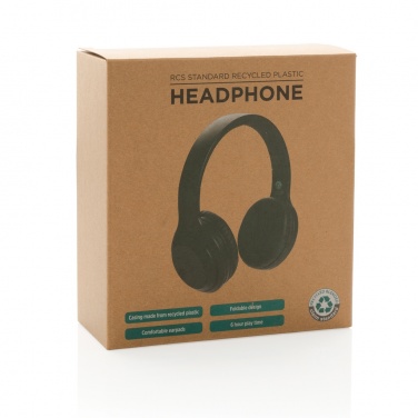 Logo trade promotional giveaways image of: RCS standard recycled plastic headphone