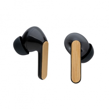 Logotrade advertising product image of: Bamboo TWS earbuds with RCS recycled plastic