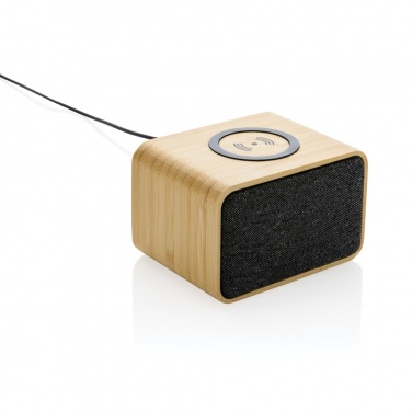 Logo trade promotional product photo of: RCS Rplastic 3W speaker with bamboo 5W wireless