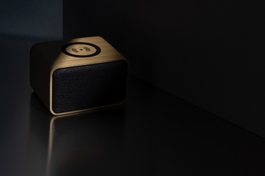 Logo trade promotional merchandise image of: RCS Rplastic 3W speaker with bamboo 5W wireless