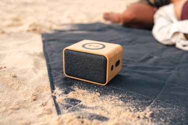 Logotrade promotional merchandise picture of: RCS Rplastic 3W speaker with bamboo 5W wireless
