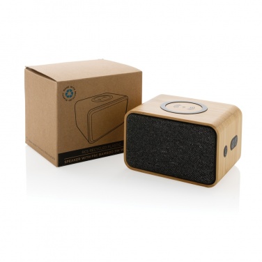 Logo trade promotional products picture of: RCS Rplastic 3W speaker with bamboo 5W wireless