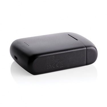 Logo trade promotional items image of: Skywave RCS recycled plastic solar earbuds