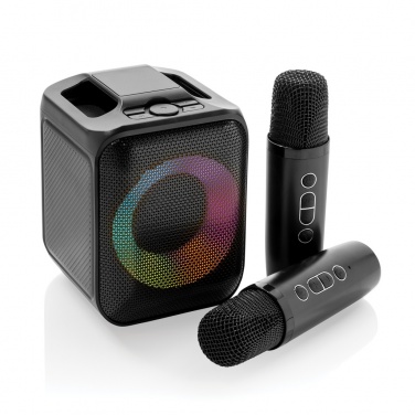 Logo trade promotional products image of: Singvibe RCS recycled plastic karaoke set with double mic