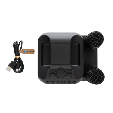 Logo trade corporate gifts picture of: Singvibe RCS recycled plastic karaoke set with double mic
