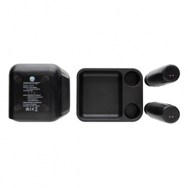 Logo trade promotional giveaway photo of: Singvibe RCS recycled plastic karaoke set with double mic