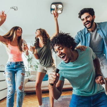 Logo trade advertising product photo of: Singvibe RCS recycled plastic karaoke set with double mic