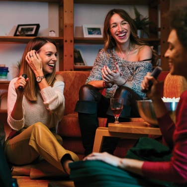 Logotrade promotional merchandise picture of: Singvibe RCS recycled plastic karaoke set with double mic