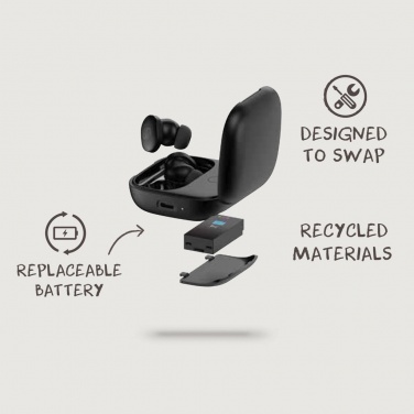 Logo trade promotional giveaway photo of: Lakewood RCS recycled and repairable wireless earbuds