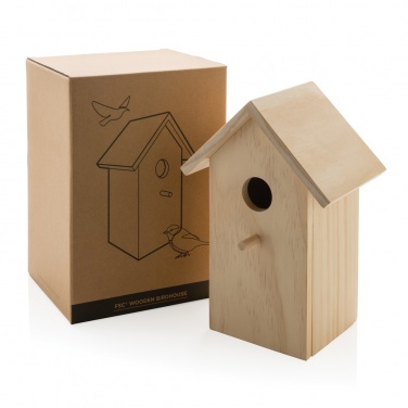 Logo trade promotional gifts picture of: Wooden birdhouse