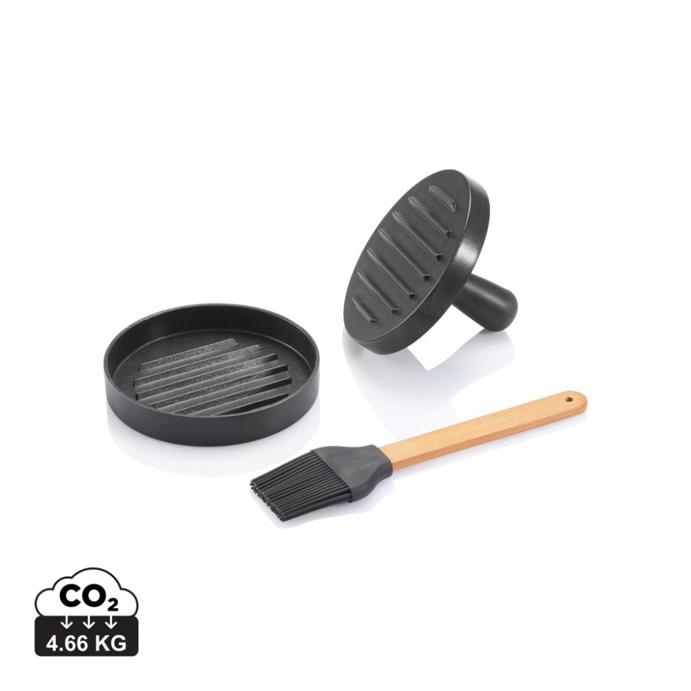 Logotrade promotional product picture of: BBQ set with hamburger press and brush