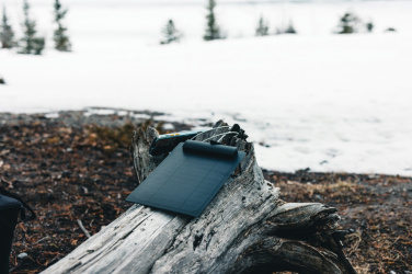 Logo trade promotional gift photo of: Pedro AWARE™ RPET deluxe cooler bag with 5W solar panel