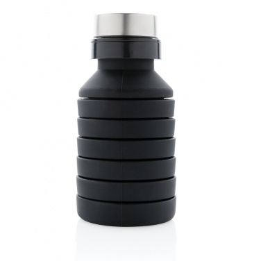 Logo trade promotional product photo of: Leakproof collapsible silicone bottle with lid
