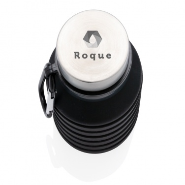 Logo trade promotional products picture of: Leakproof collapsible silicone bottle with lid