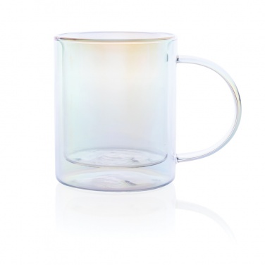 Logotrade promotional item image of: Deluxe double wall electroplated glass mug