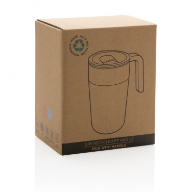 Logo trade promotional gifts image of: GRS Recycled PP and SS mug with handle