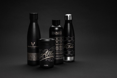 Logo trade promotional merchandise image of: RCS Recycled stainless steel solid vacuum bottle