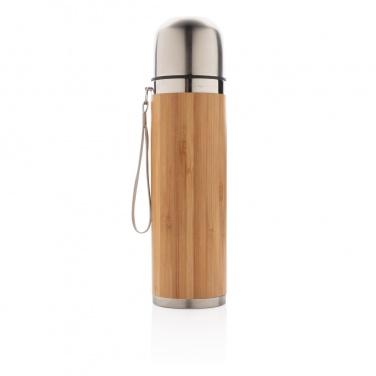 Logo trade promotional item photo of: Bamboo vacuum travel flask