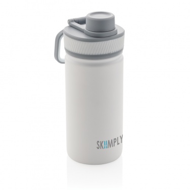 Logo trade promotional products image of: Vacuum stainless steel bottle with sports lid 550ml