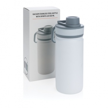 Logo trade promotional products picture of: Vacuum stainless steel bottle with sports lid 550ml