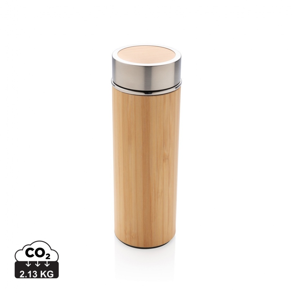 Logotrade promotional merchandise image of: Leak proof bamboo vacuum bottle