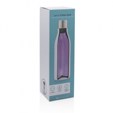 Logo trade promotional gift photo of: UV-C steriliser vacuum stainless steel bottle
