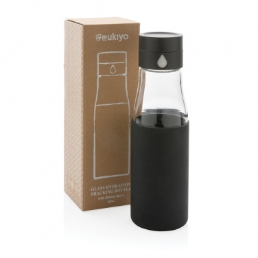 Logotrade promotional item image of: Ukiyo glass hydration tracking bottle with sleeve