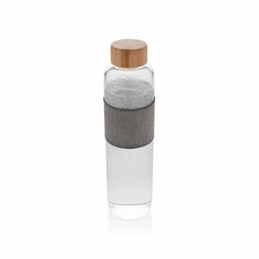 Logo trade promotional gifts image of: Impact borosilicate glass bottle with bamboo lid