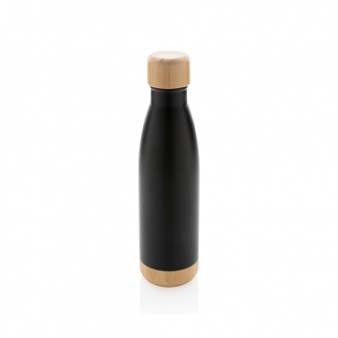 Logotrade promotional gift image of: Vacuum stainless steel bottle with bamboo lid and bottom