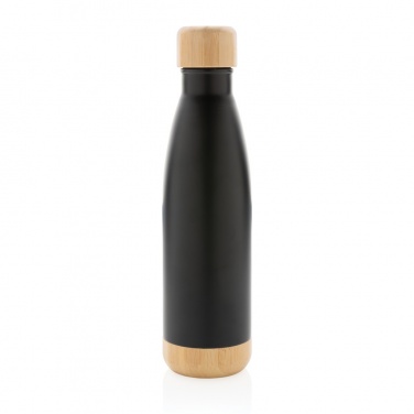 Logotrade promotional giveaway image of: Vacuum stainless steel bottle with bamboo lid and bottom