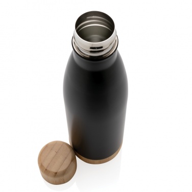 Logo trade promotional merchandise photo of: Vacuum stainless steel bottle with bamboo lid and bottom