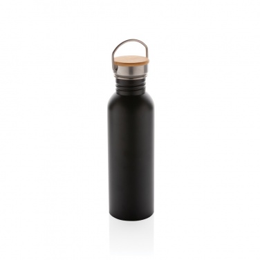 Logotrade promotional item picture of: Modern stainless steel bottle with bamboo lid