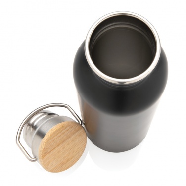 Logotrade promotional merchandise photo of: Modern stainless steel bottle with bamboo lid
